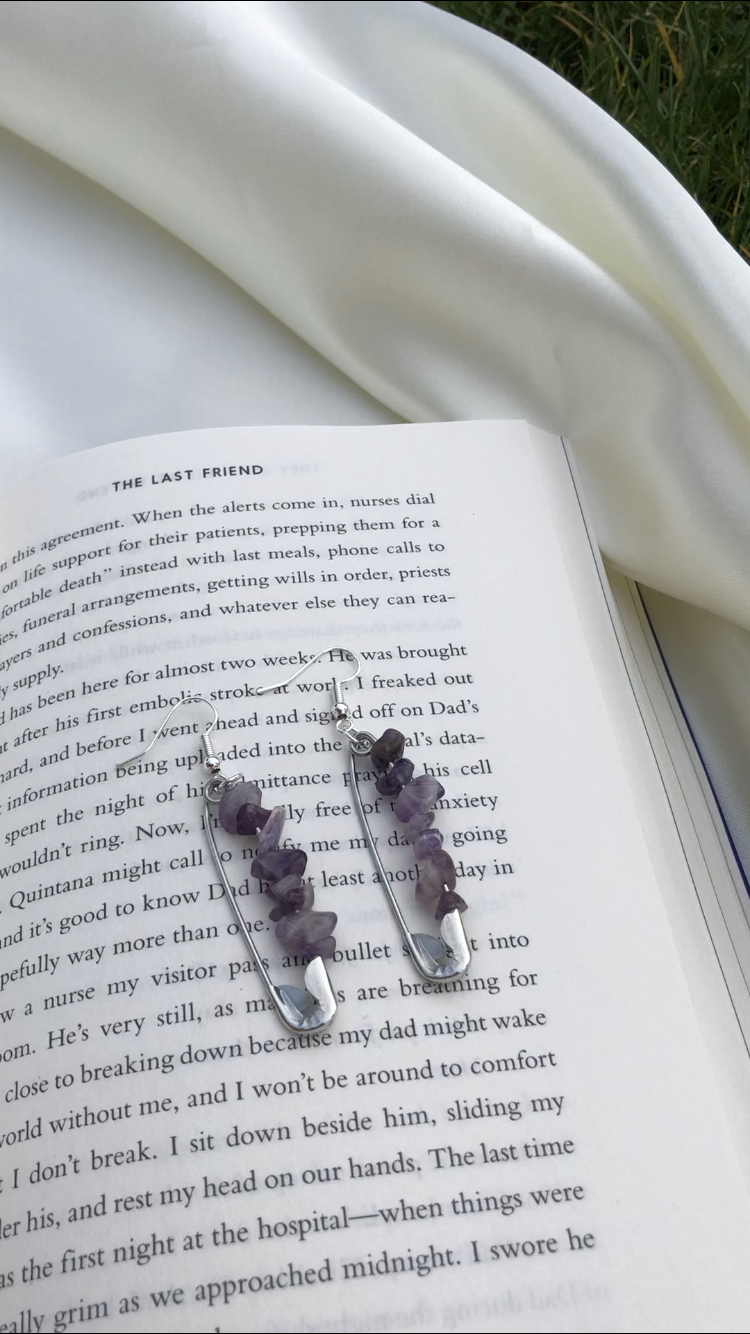 Edelstein Sicherheitsnadel Ohrringe