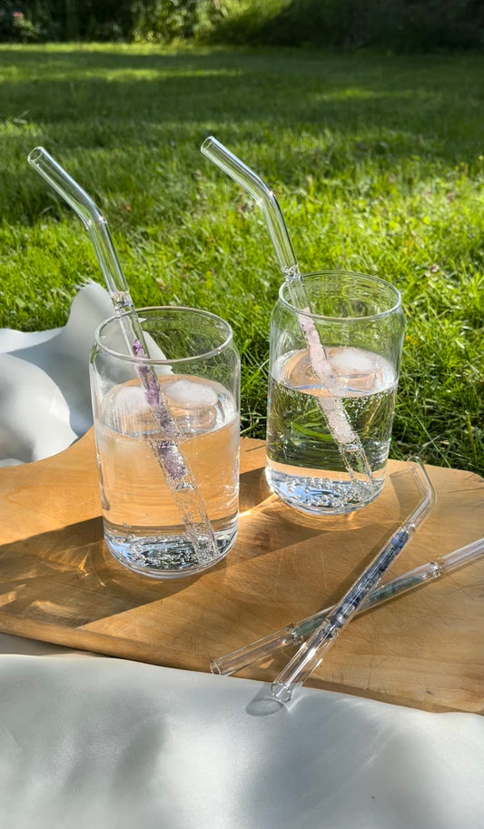 Natürlicher Edelstein Strohhalm aus Glas, Gemstone Straw, Reusable Straw